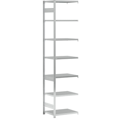 Boltless shelving unit, medium duty, double-sided, HxWxD 3000 x 750 x 600 mm, zinc plated, extension shelf unit.