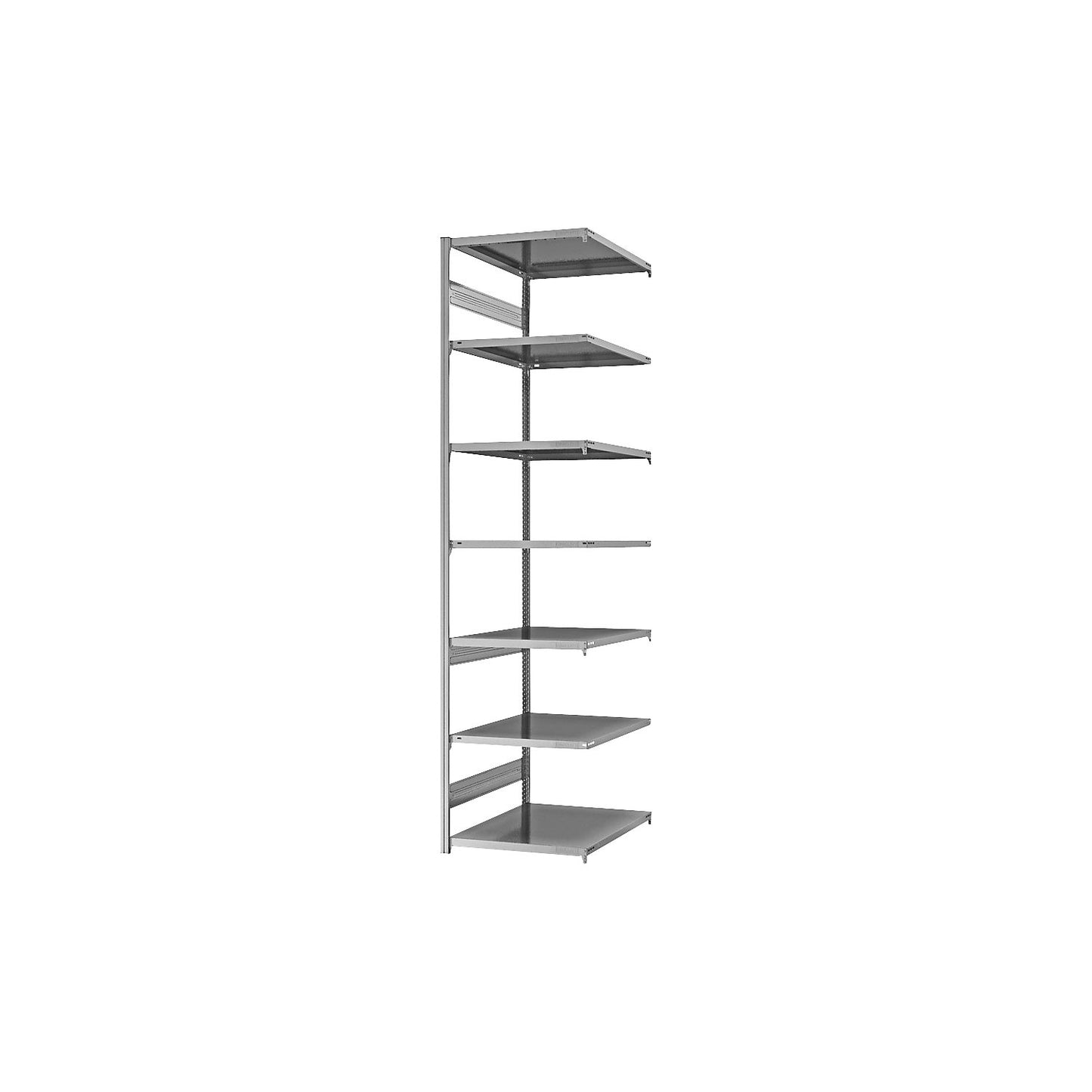 Boltless shelving unit, medium duty, double-sided, HxWxD 3000 x 750 x 800 mm, zinc plated, extension shelf unit.
