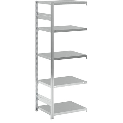 Boltless shelving unit, medium duty, double-sided, HxWxD 2000 x 750 x 600 mm, zinc plated, extension shelf unit.