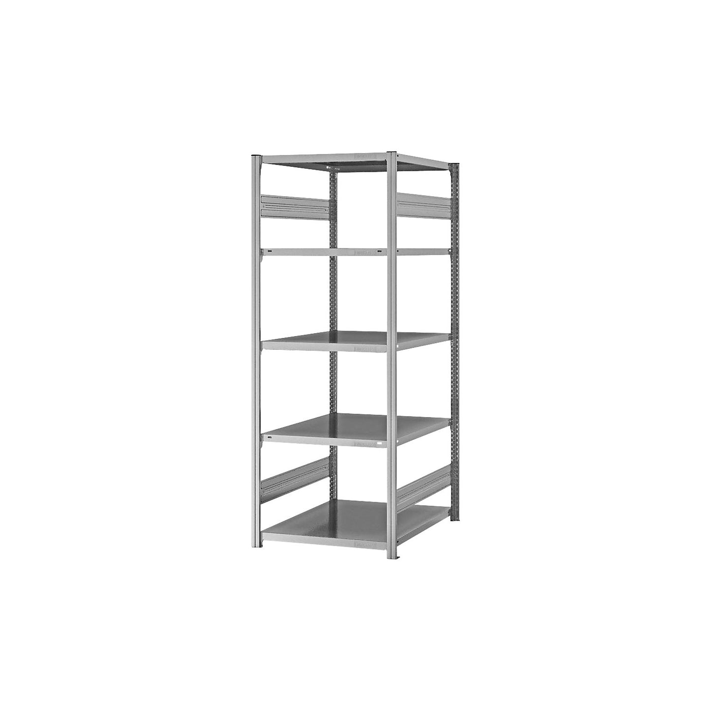 Boltless shelving unit, medium duty, double-sided, HxWxD 2000 x 750 x 800 mm, zinc plated, starter shelf unit.