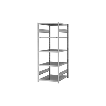 Boltless shelving unit, medium duty, double-sided, HxWxD 2000 x 750 x 800 mm, zinc plated, starter shelf unit.