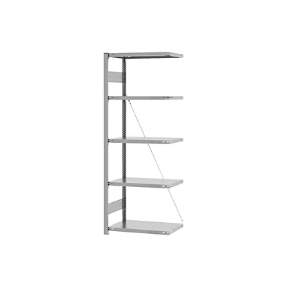 Boltless shelving unit, medium duty, single-sided, HxWxD 2000 x 750 x 400 mm, zinc plated, extension shelf unit.