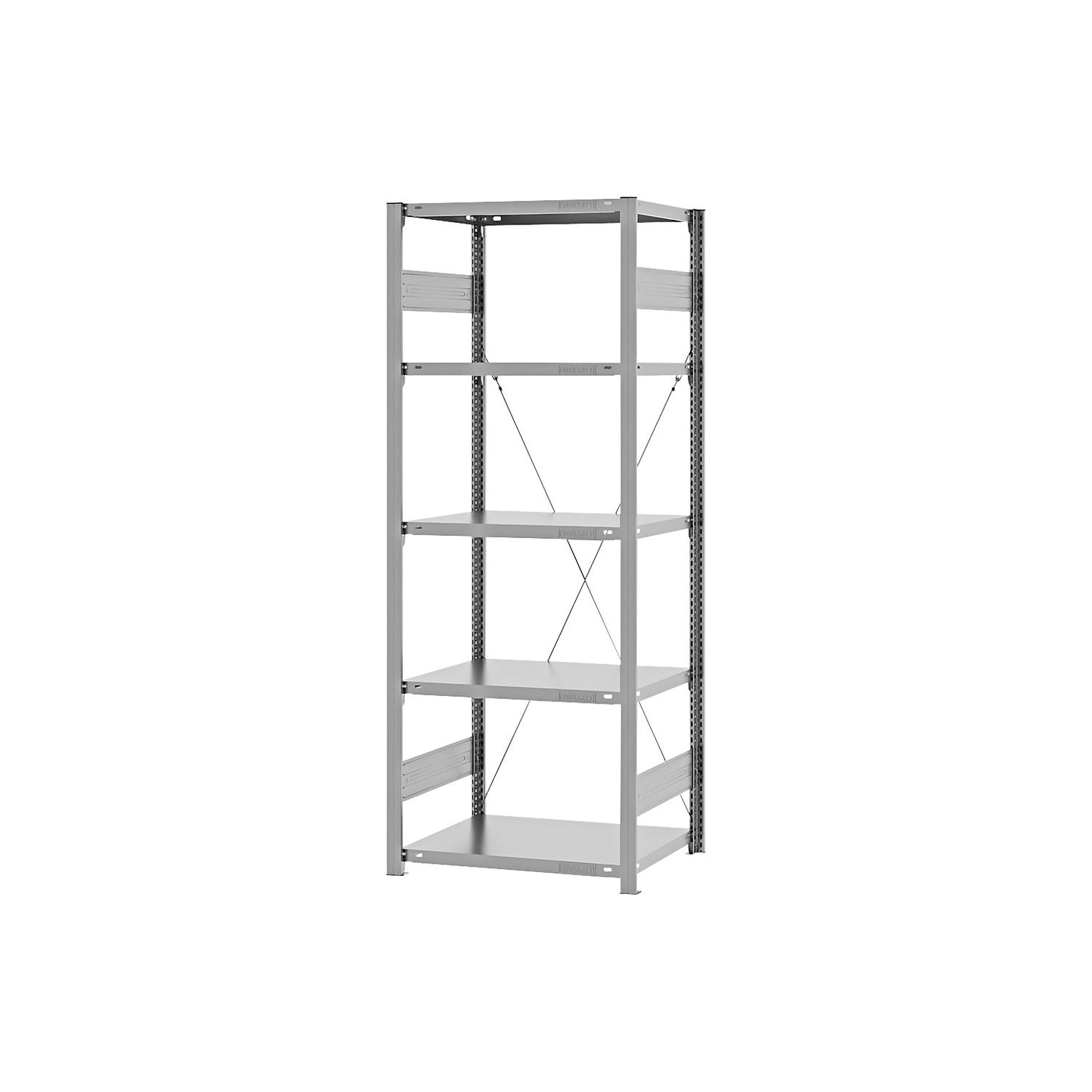 Boltless shelving unit, medium duty, single-sided, HxWxD 2000 x 750 x 500 mm, zinc plated, standard shelf unit.