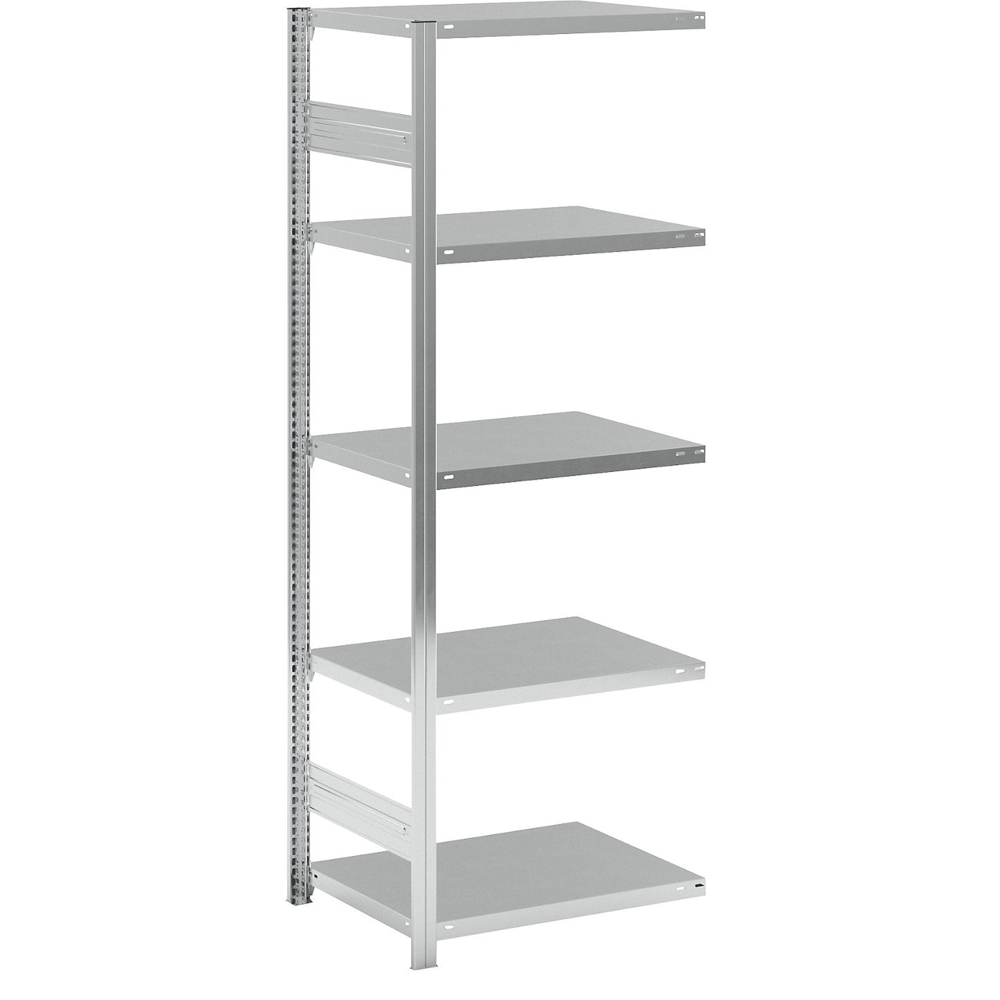 Boltless shelving unit, medium duty, single-sided, HxWxD 2000 x 750 x 600 mm, zinc plated, extension shelf unit.