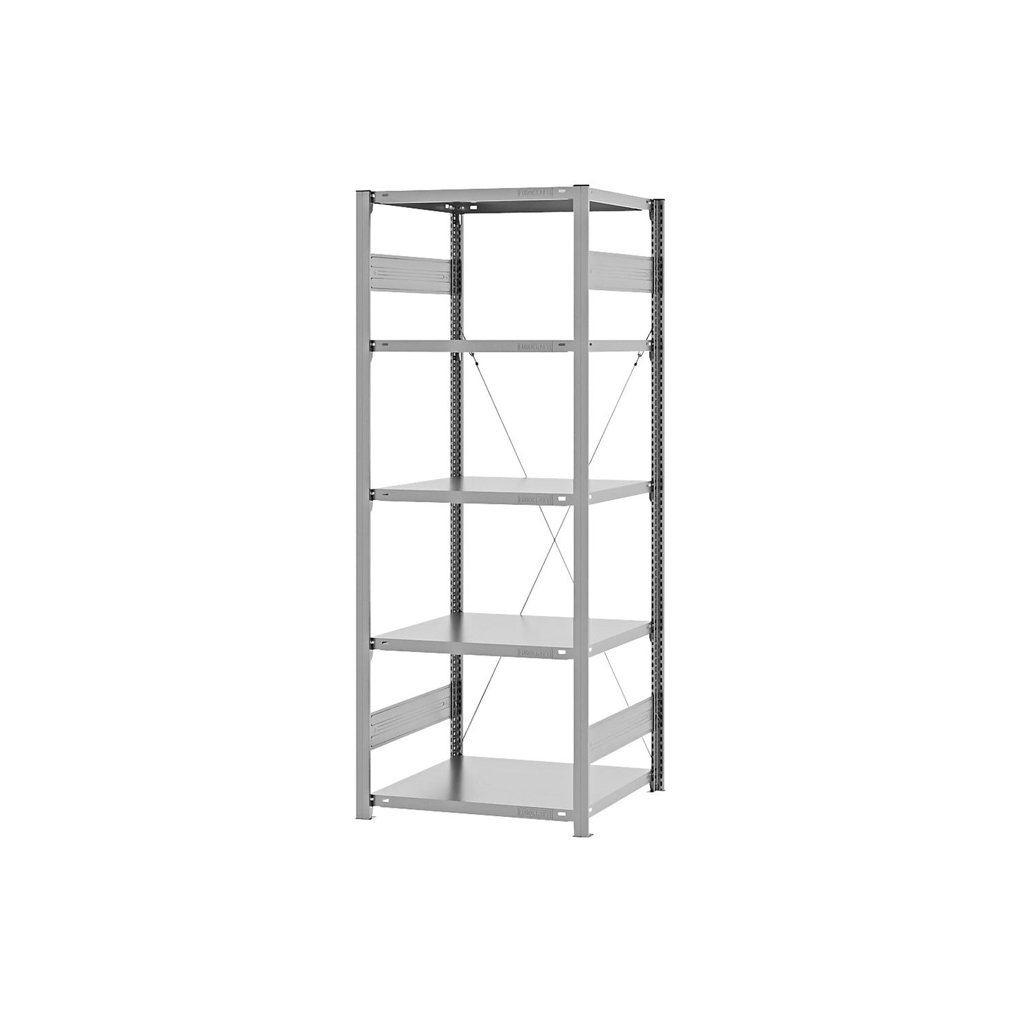 Boltless shelving unit, medium duty, single-sided, HxWxD 2000 x 750 x 600 mm, zinc plated, standard shelf unit.