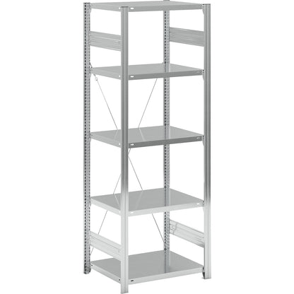 Boltless shelving unit, medium duty, single-sided, HxWxD 2000 x 750 x 600 mm, zinc plated, standard shelf unit.