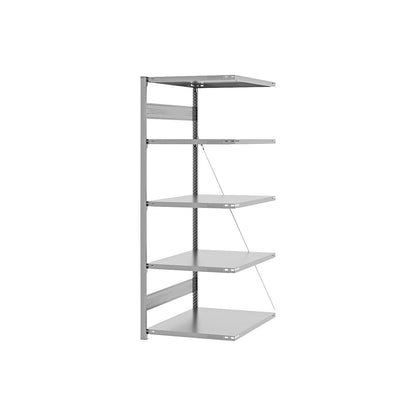 Boltless shelving unit, medium duty, single-sided, HxWxD 2000 x 750 x 800 mm, zinc plated, extension shelf unit.