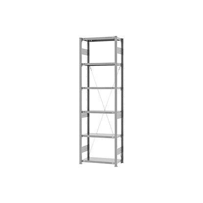 Boltless shelving unit, medium duty, single-sided, HxWxD 2500 x 750 x 300 mm, zinc plated, standard shelf unit.