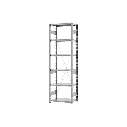 Boltless shelving unit, medium duty, single-sided, HxWxD 2500 x 750 x 400 mm, zinc plated, standard shelf unit.