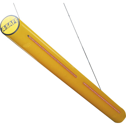 Alarm bar, LxØ 2000 x 130 mm, polypropylene (PP), yellow.