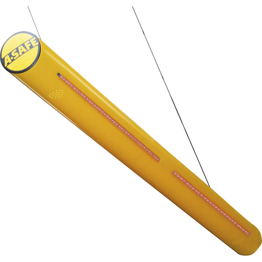 Alarm bar, LxØ 2000 x 130 mm, polypropylene (PP), yellow.