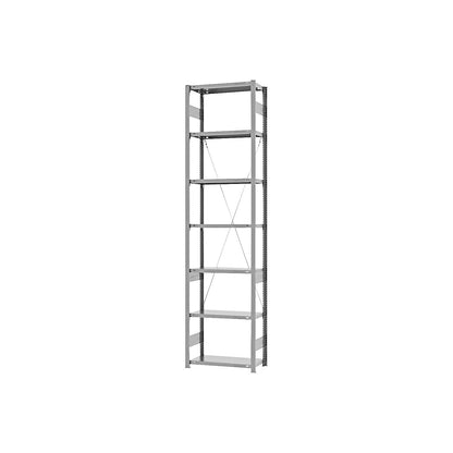 Boltless shelving unit, medium duty, single-sided, HxWxD 3000 x 750 x 300 mm, zinc plated, standard shelf unit.