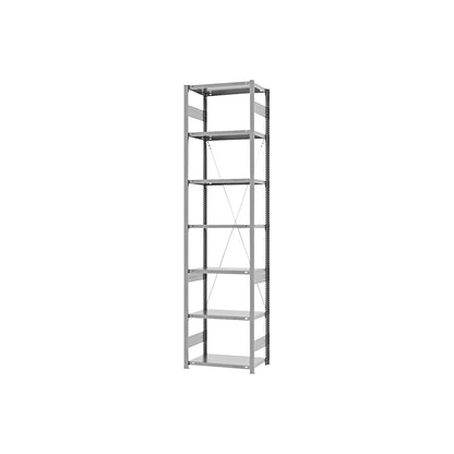 Boltless shelving unit, medium duty, single-sided, HxWxD 3000 x 750 x 400 mm, zinc plated, standard shelf unit.