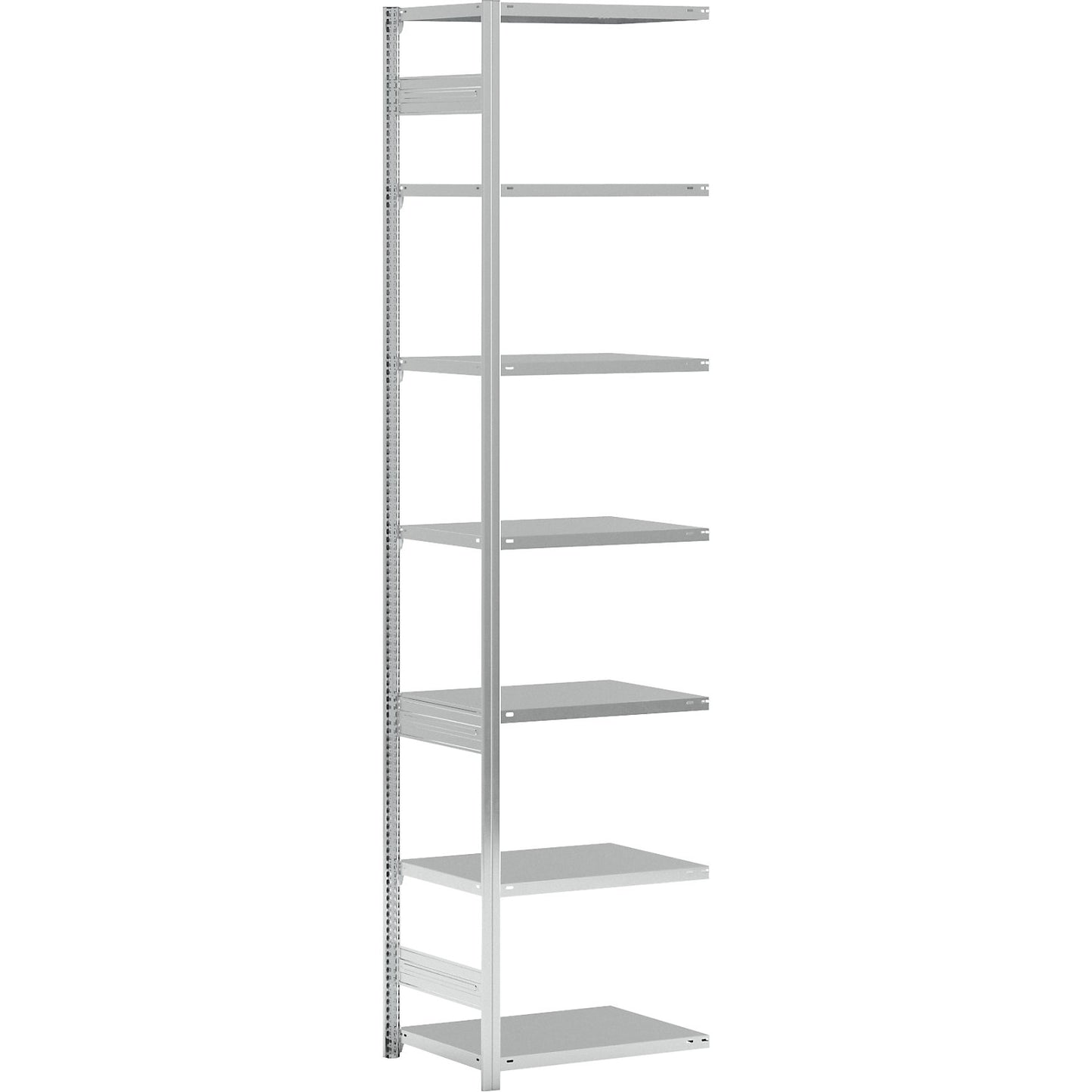 Boltless shelving unit, medium duty, single-sided, HxWxD 3000 x 750 x 600 mm, zinc plated, extension shelf unit.