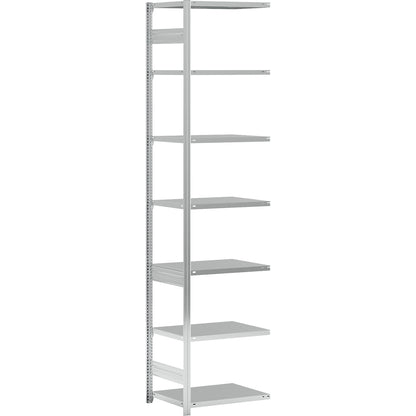 Boltless shelving unit, medium duty, single-sided, HxWxD 3000 x 750 x 600 mm, zinc plated, extension shelf unit.