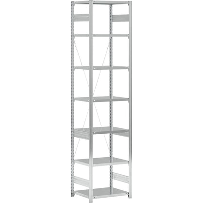 Boltless shelving unit, medium duty, single-sided, HxWxD 3000 x 750 x 600 mm, zinc plated, standard shelf unit.