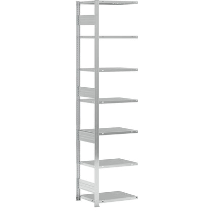Heavy duty boltless shelving unit, single-sided, HxWxD 3000 x 750 x 600 mm, zinc plated, extension shelf unit.