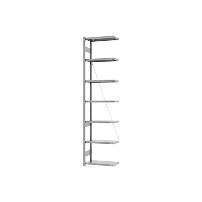 Boltless shelving unit, light duty, single-sided, HxWxD 3000 x 750 x 300 mm, zinc plated, extension shelf unit.