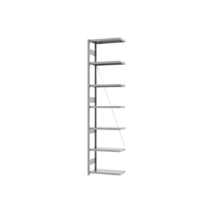 Heavy duty boltless shelving unit, single-sided, HxWxD 3000 x 750 x 300 mm, zinc plated, extension shelf unit.