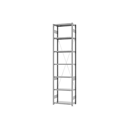 Boltless shelving unit, light duty, single-sided, HxWxD 3000 x 750 x 300 mm, zinc plated, standard shelf unit.