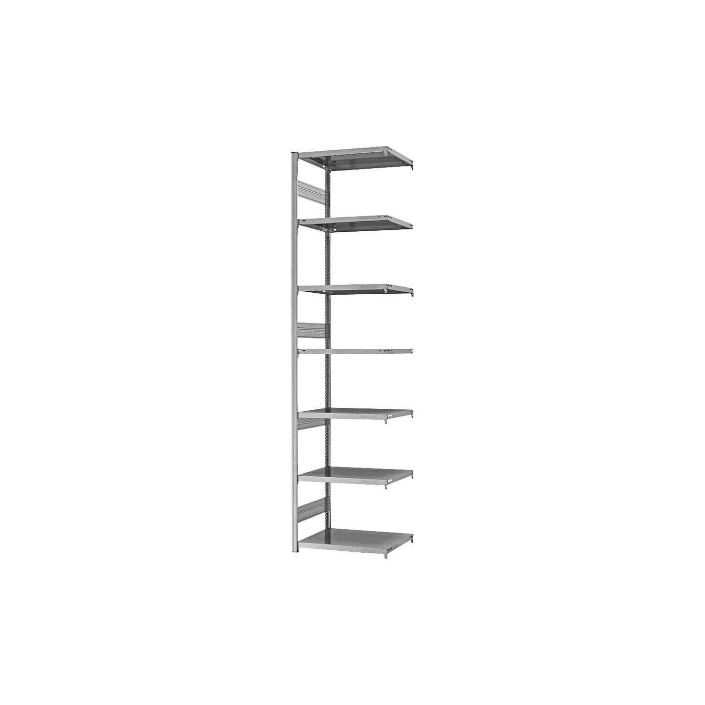 Heavy duty boltless shelving unit, double-sided, HxWxD 3000 x 750 x 500 mm, zinc plated, extension shelf unit.