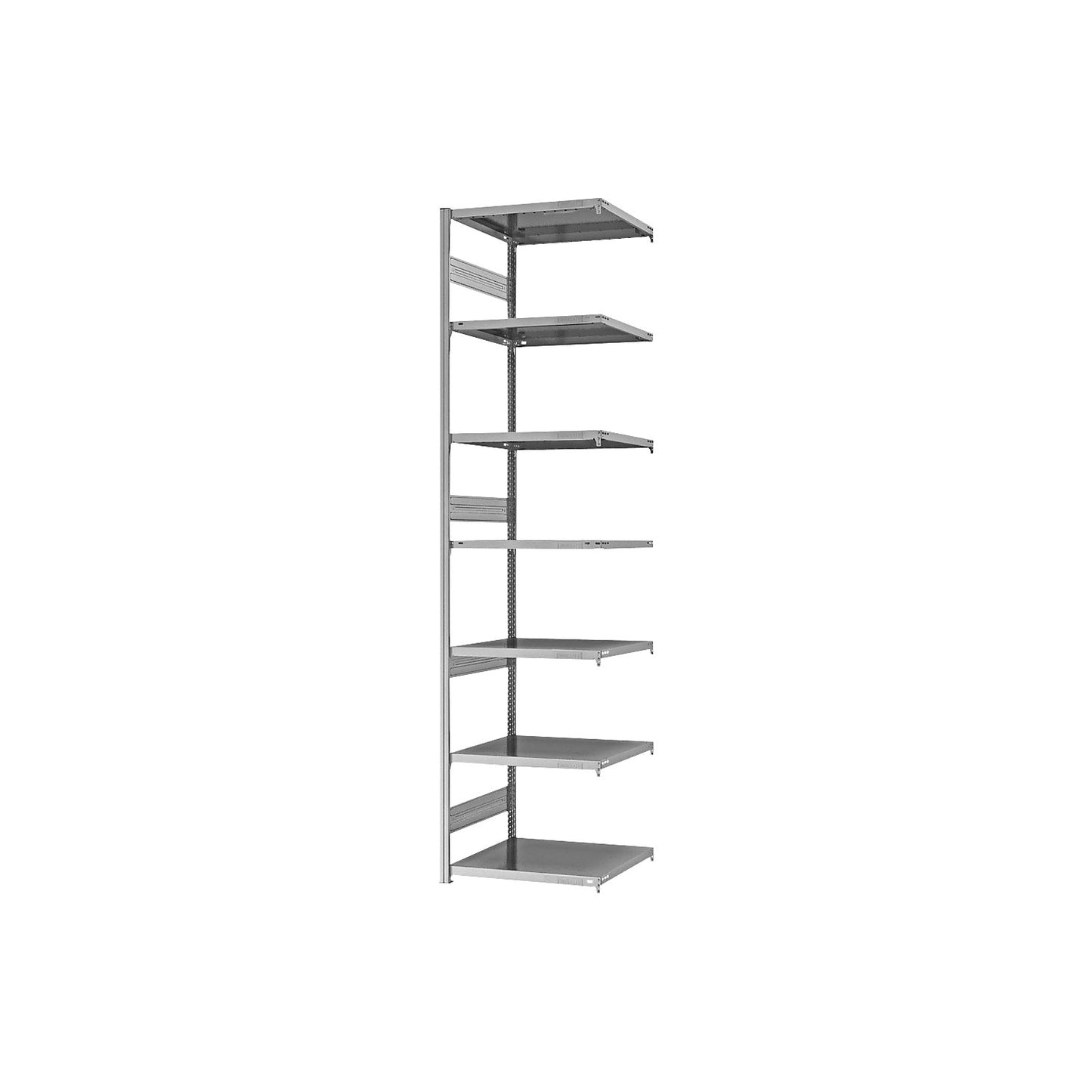 Heavy duty boltless shelving unit, double-sided, HxWxD 3000 x 750 x 600 mm, zinc plated, extension shelf unit.