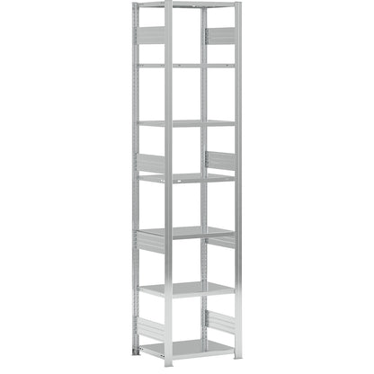 Heavy duty boltless shelving unit, double-sided, HxWxD 3000 x 750 x 600 mm, zinc plated, standard shelf unit.