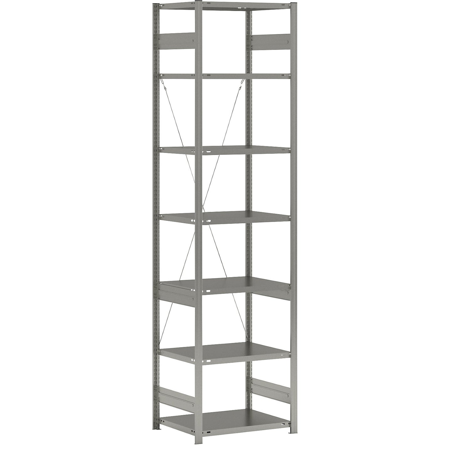 Boltless shelving unit, light duty, single-sided, HxWxD 3000 x 750 x 600 mm, zinc plated, standard shelf unit.