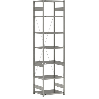 Boltless shelving unit, light duty, single-sided, HxWxD 3000 x 750 x 600 mm, zinc plated, standard shelf unit.