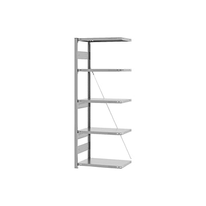 Heavy duty boltless shelving unit, single-sided, HxWxD 2000 x 750 x 400 mm, zinc plated, extension shelf unit.