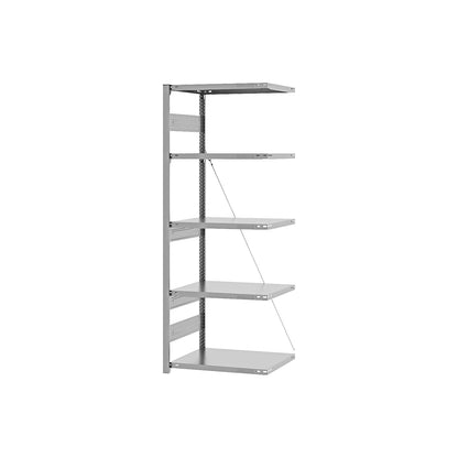Heavy duty boltless shelving unit, single-sided, HxWxD 2000 x 750 x 500 mm, zinc plated, extension shelf unit.
