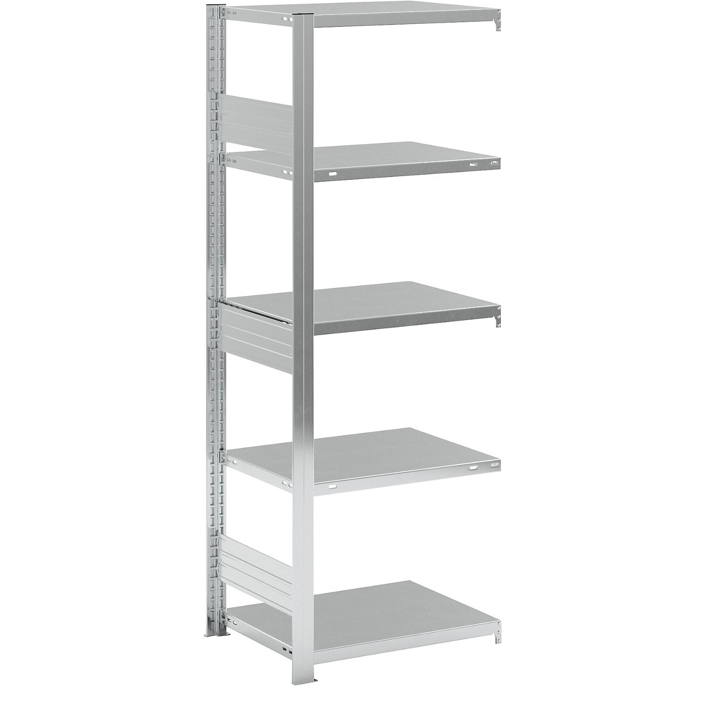 Heavy duty boltless shelving unit, double-sided, HxWxD 2000 x 750 x 600 mm, zinc plated, extension shelf unit.