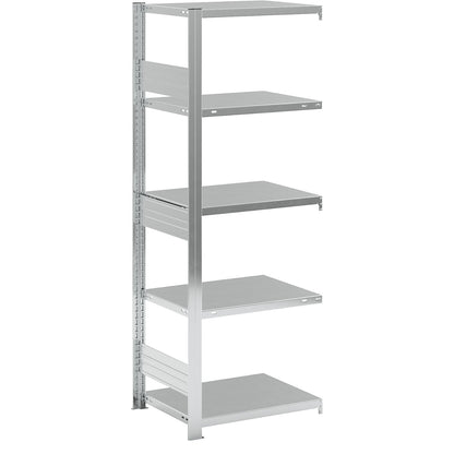 Heavy duty boltless shelving unit, double-sided, HxWxD 2000 x 750 x 600 mm, zinc plated, extension shelf unit.