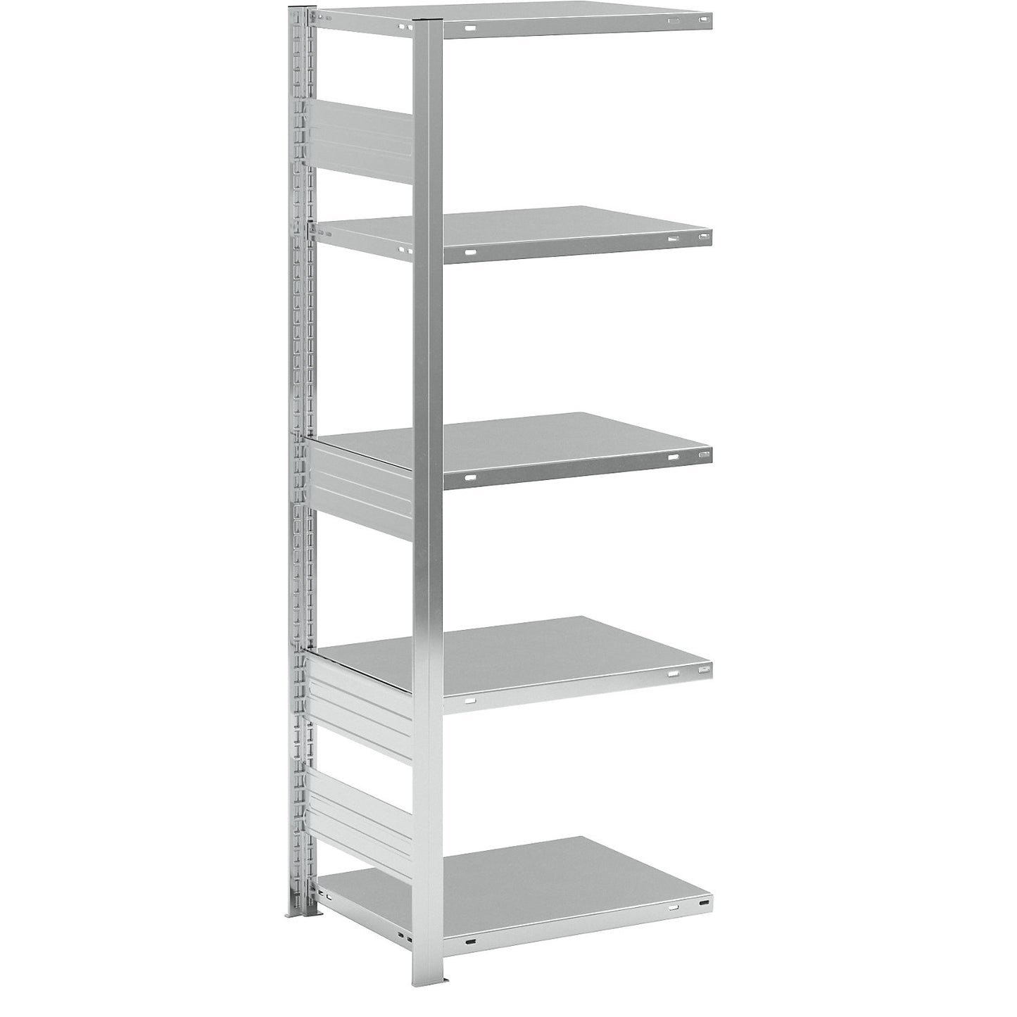 Heavy duty boltless shelving unit, single-sided, HxWxD 2000 x 750 x 600 mm, zinc plated, extension shelf unit.