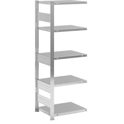 Heavy duty boltless shelving unit, single-sided, HxWxD 2000 x 750 x 600 mm, zinc plated, extension shelf unit.