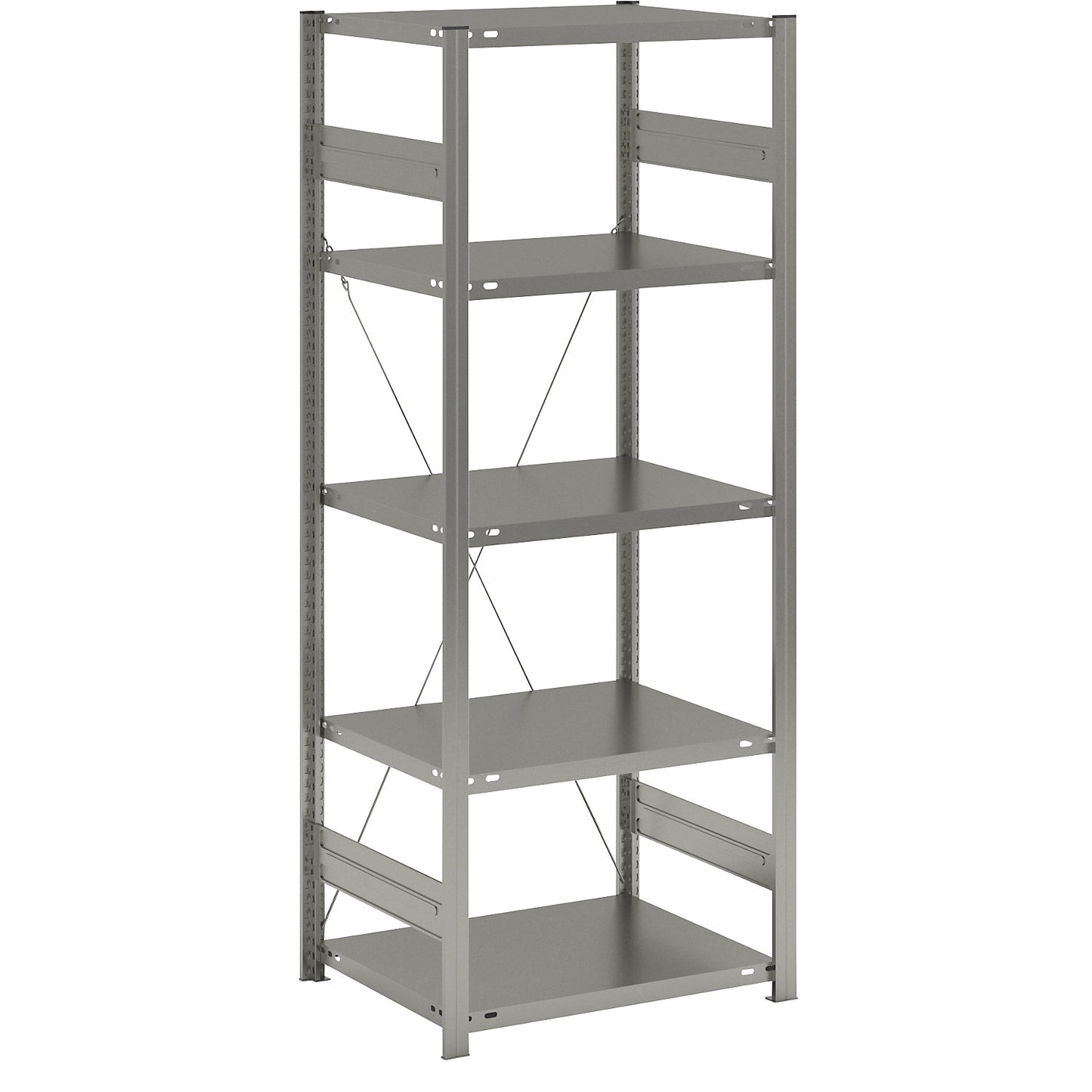 Boltless shelving unit, light duty, single-sided, HxWxD 2000 x 750 x 600 mm, zinc plated, standard shelf unit.