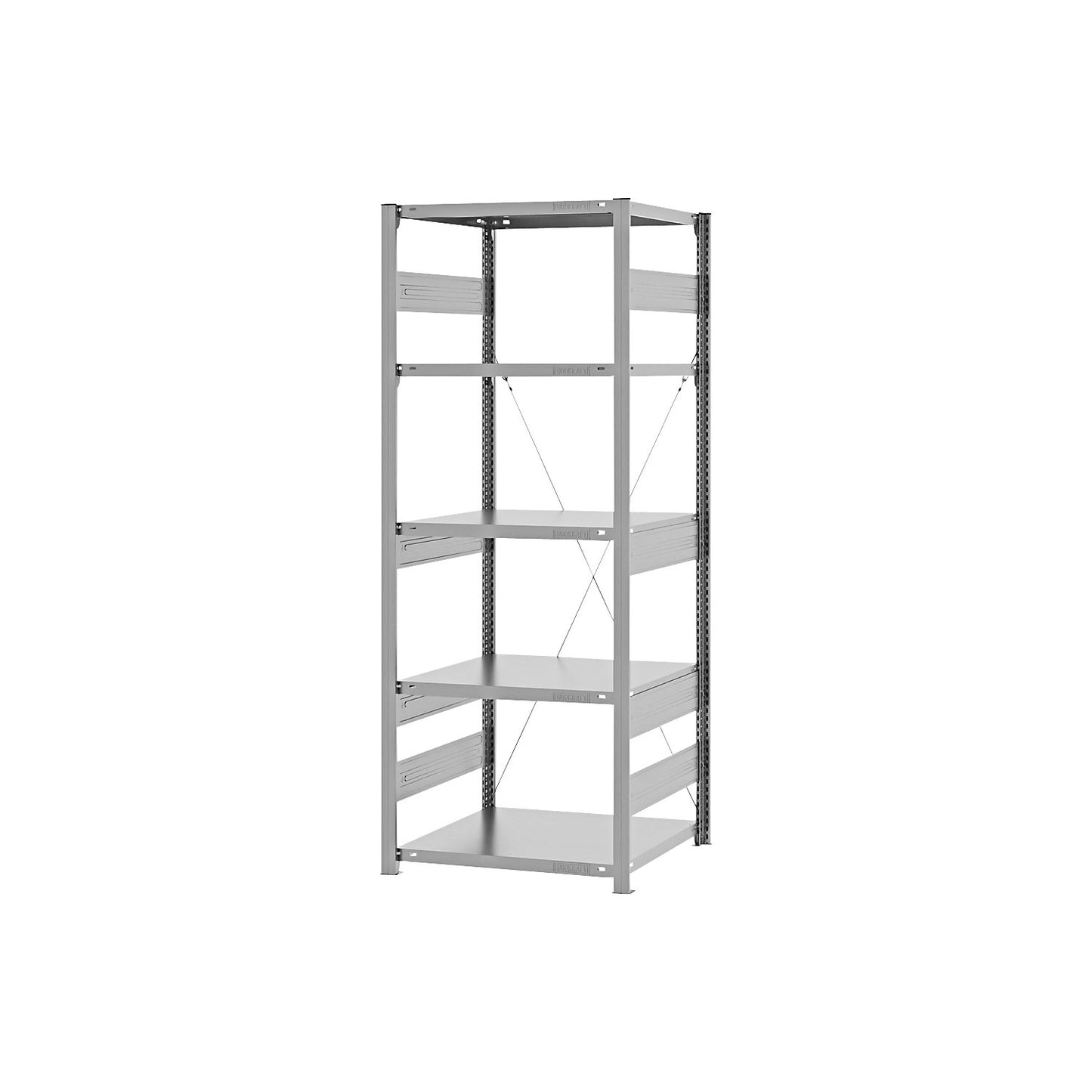 Heavy duty boltless shelving unit, single-sided, HxWxD 2000 x 750 x 600 mm, zinc plated, standard shelf unit.
