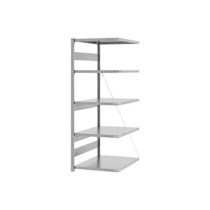 Heavy duty boltless shelving unit, single-sided, HxWxD 2000 x 750 x 800 mm, zinc plated, extension shelf unit.