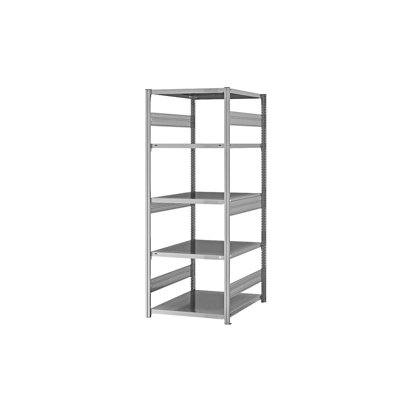 Heavy duty boltless shelving unit, double-sided, HxWxD 2000 x 750 x 800 mm, zinc plated, starter shelf unit.
