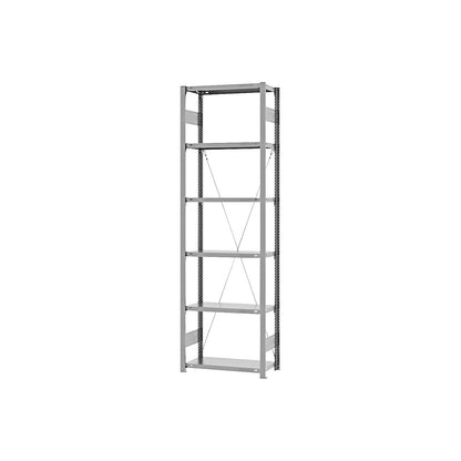 Boltless shelving unit, light duty, single-sided, HxWxD 2500 x 750 x 300 mm, zinc plated, standard shelf unit.