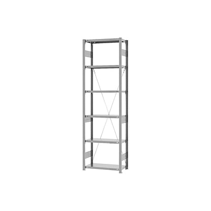Heavy duty boltless shelving unit, single-sided, HxWxD 2500 x 750 x 300 mm, zinc plated, standard shelf unit.