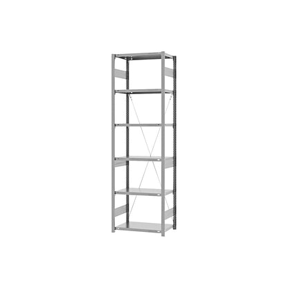 Heavy duty boltless shelving unit, single-sided, HxWxD 2500 x 750 x 400 mm, zinc plated, standard shelf unit.