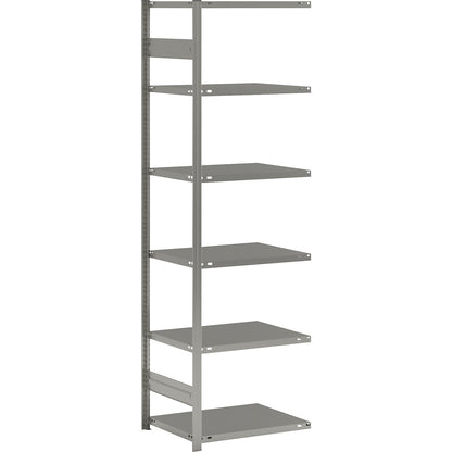 Boltless shelving unit, light duty, single-sided, HxWxD 2500 x 750 x 600 mm, zinc plated, extension shelf unit.