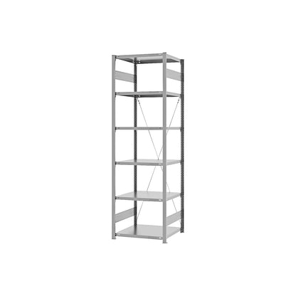 Boltless shelving unit, light duty, single-sided, HxWxD 2500 x 750 x 600 mm, zinc plated, standard shelf unit.