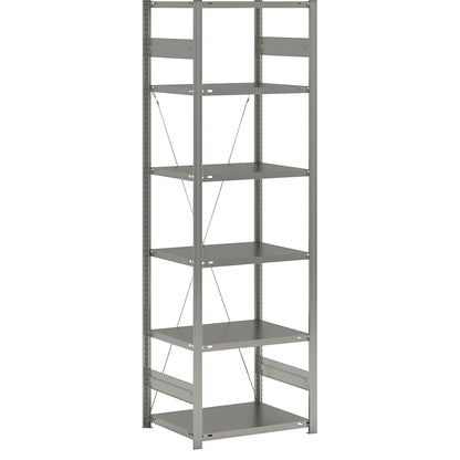 Boltless shelving unit, light duty, single-sided, HxWxD 2500 x 750 x 600 mm, zinc plated, standard shelf unit.