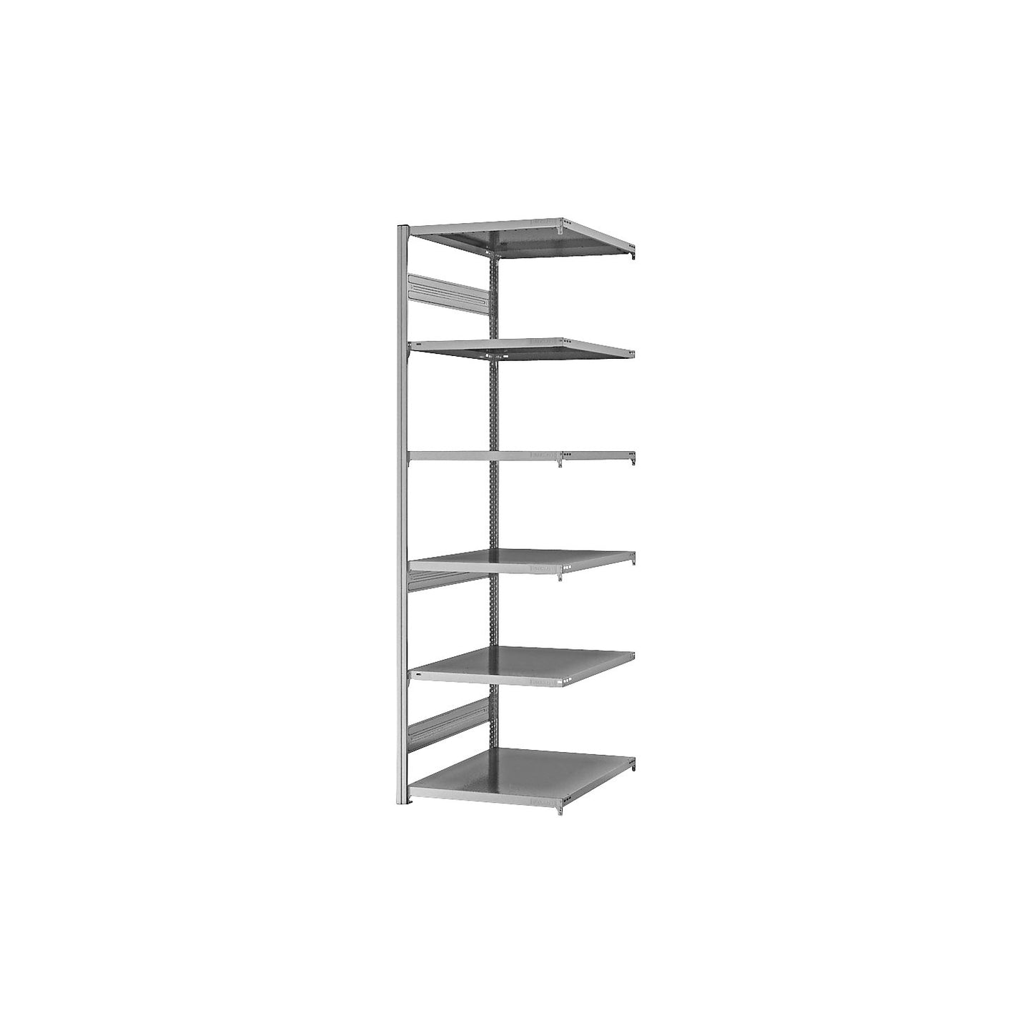 Heavy duty boltless shelving unit, double-sided, HxWxD 2500 x 750 x 800 mm, zinc plated, extension shelf unit.