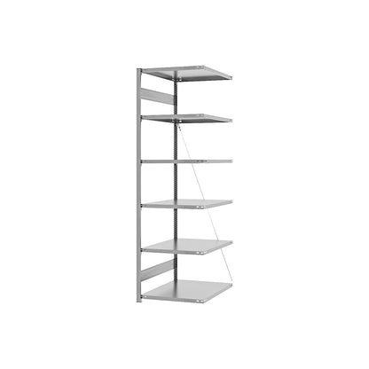 Heavy duty boltless shelving unit, single-sided, HxWxD 2500 x 750 x 800 mm, zinc plated, extension shelf unit.