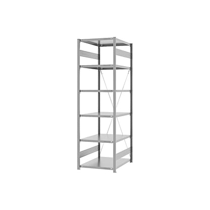 Boltless shelving unit, light duty, single-sided, HxWxD 2500 x 750 x 800 mm, zinc plated, standard shelf unit.