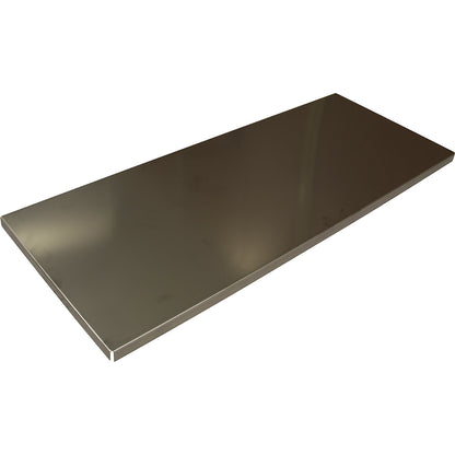 Shelf, LxWxH 940 x 370 x 25 mm, stainless steel, max. load 40 kg.