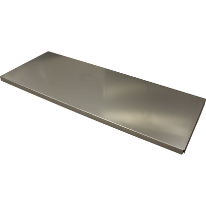 Shelf, LxWxH 940 x 370 x 25 mm, stainless steel, max. load 40 kg.